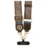 Univerzális kulcstartó Guess CBDY 4G Tether Patch Strass Metal Logo barna