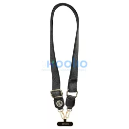   Univerzális kulcstartó pánt Guess CBDY 4G Tether Patch Strass Metal Logo fekete