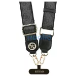 Univerzális kulcstartó pánt Guess CBDY 4G Tether Patch Strass Metal Logo fekete