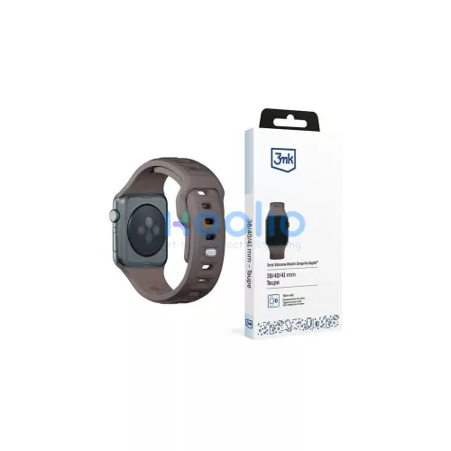 3MK szilikon óraszíj Apple Watch 42/44/45/49mm készülékhez szürkésbarna