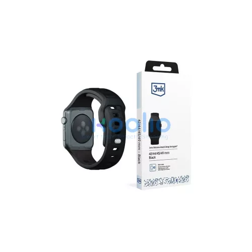 3MK szilikon óraszíj Apple Watch készülékhez 42/44/45/49mm fekete