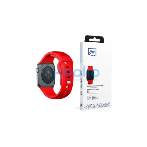 3MK szilikon óracsíj Apple Watch 42/44/45/49mm készülékhez piros