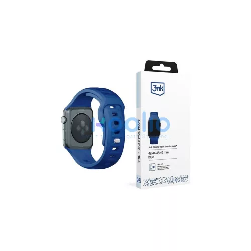 3MK szilikon óraszíj Apple Watch 42/44/45/49mm készülékhez kék