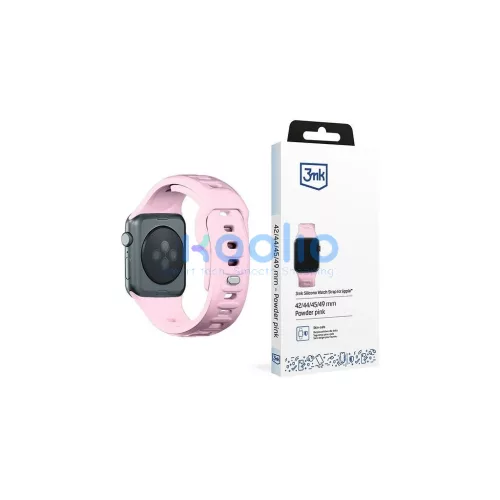 3MK szilikon óraszíj Apple Watch készülékhez 42/44/45/49 mm porrózsaszín