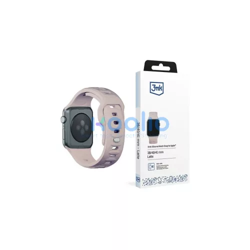 3MK szilikon óra szíj latte, Apple Watch készülékhez 38/40/41mm