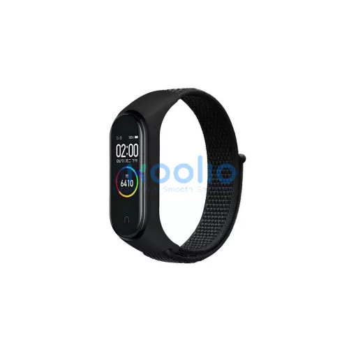 Beline Mi Band 7/6/5/4/3 NylonLoop szíj fekete