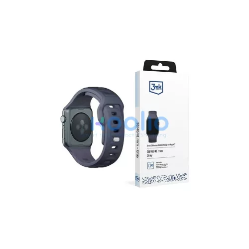 3MK szilikon óraszíj Apple Watch 38/40/41mm készülékhez szürke