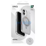 UNIQ Swivix tok iPhone 17 készülékhez 360 Rotating Kickstand átlátszó