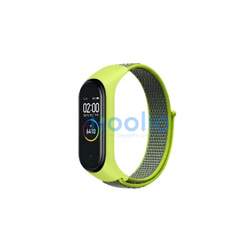 Beline Mi Band 7/6/5/4/3 készülékhez nylon hurok szíj sárga