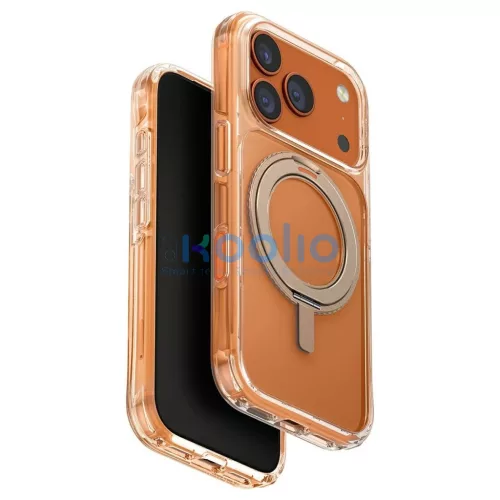 UNIQ Swivix tok iPhone 17 Pro készülékhez 360 fokos forgatható állvánnyal arany