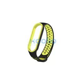   Beline szíj Mi Band 7/6/5 készülékhez, fekete-zöld, Design