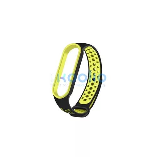 Beline szíj Mi Band 7/6/5 készülékhez, fekete-zöld, Design