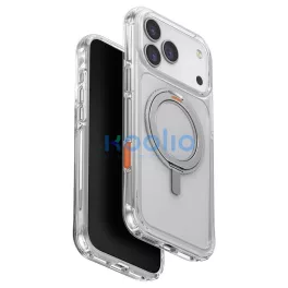   UNIQ Swivix tok iPhone 17 Pro Max készülékhez 360 Rotating Kickstand átlátszó