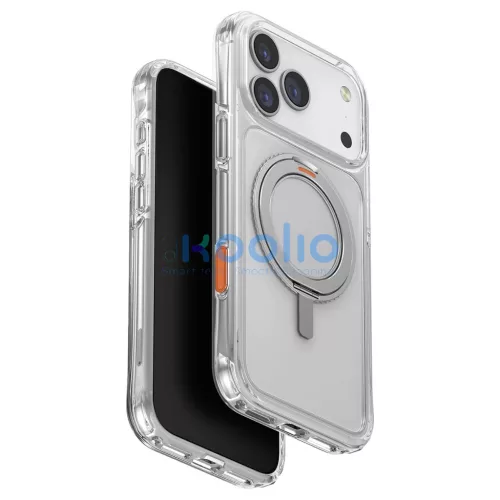 UNIQ Swivix tok iPhone 17 Pro Max készülékhez 360 Rotating Kickstand átlátszó