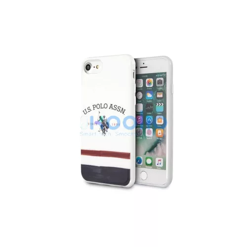 US Polo USHCI8PCSTRB iPhone 7/8/SE 2020/ SE 2022 készülékhez tok fehér Tricolor Pattern Collection