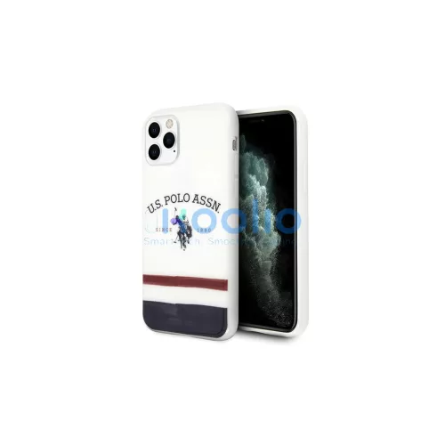 US Polo USHCN58PCSTRB iPhone 11 Pro készülékhez tok fehér Tricolor Pattern Collection