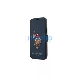   US Polo iPhone 12/12 Pro 6,1" készülékhez könyv tok Polo Embroidery Collection tengerészkék