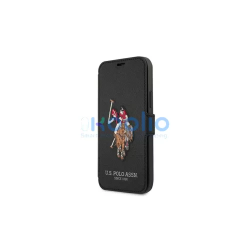 US Polo USFLBKP12SPUGFLBK iPhone 12 mini készülékhez 5,4" tok Polo Embroidery Collection fekete