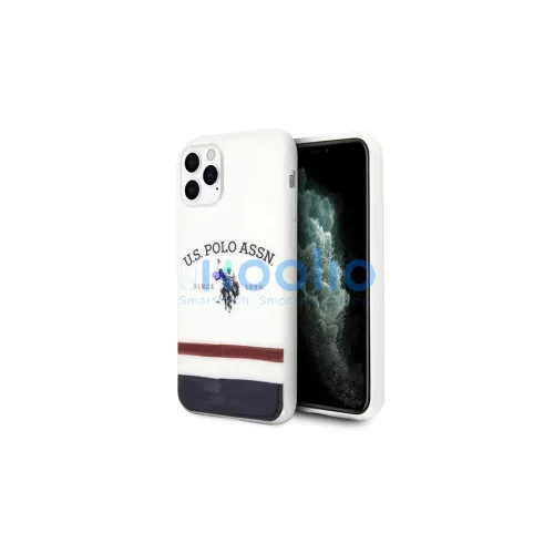US Polo USHCN65PCSTRB iPhone 11 Pro Max készülékhez Tricolor Pattern Collection fehér