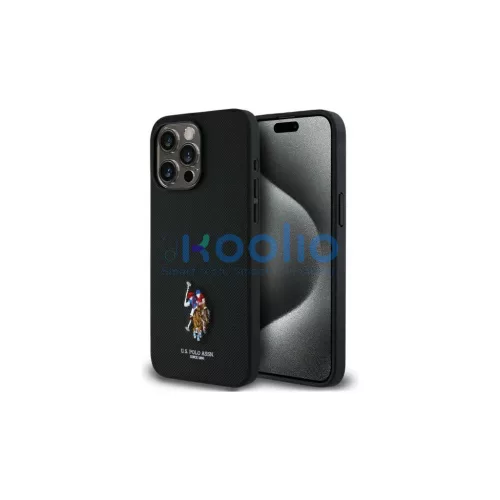 US Polo USHCP15XPEMK iPhone 15 Pro Max készülékhez tok 6,7″ Embroidered DH Color fekete
