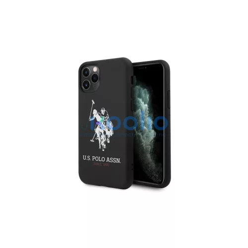 US Polo USHCN65SLHRBK iPhone 11 Pro Max készülékhez Silicone Collection szilikon tok fekete