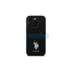 US Polo USHCP15XPGEK iPhone 15 Pro Max 6,7" készülékhez tok Leather Embroidered DH Color fekete