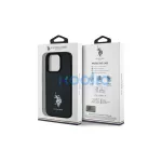 US Polo USHCP15XPGEK iPhone 15 Pro Max 6,7" készülékhez tok Leather Embroidered DH Color fekete