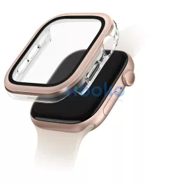   UNIQ Voute kijelzővédő Apple Watch Series 10/11 46mm készülékhez edzett üveg rózsaarany