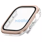 UNIQ Voute kijelzővédő Apple Watch Series 10/11 46mm készülékhez edzett üveg rózsaarany
