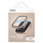 UNIQ Voute kijelzővédő Apple Watch Series 10/11 46mm készülékhez edzett üveg rózsaarany