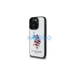 US Polo USHCP15XPUSH iPhone 15 Pro Max 6,7" készülékhez bőr tok Big DH American Flag fehér