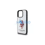 US Polo USHCP15XPUSH iPhone 15 Pro Max 6,7" készülékhez bőr tok Big DH American Flag fehér