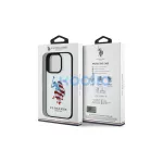 US Polo USHCP15XPUSH iPhone 15 Pro Max 6,7" készülékhez bőr tok Big DH American Flag fehér