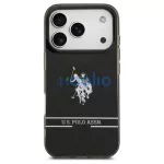 US Polo DH and Bottom Stripe Logo MagSafe tok iPhone 17 Pro készülékhez fekete
