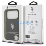 US Polo DH and Bottom Stripe Logo MagSafe tok iPhone 17 Pro készülékhez fekete