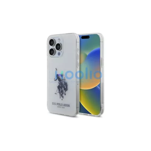 US Polo USHCP15XTPUHRBH iPhone 15 Pro Max 6,7" készülékhez tok Shiny Big Logo fehér