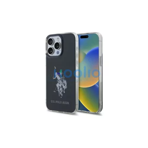 US Polo USHCP15XTPUHRBK iPhone 15 Pro Max 6,7" készülékhez tok Shiny Big Logo fekete