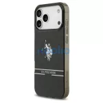 US Polo DH and Bottom Stripe Logo MagSafe tok iPhone 17 Pro Max készülékhez fekete