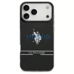 US Polo DH and Bottom Stripe Logo MagSafe tok iPhone 17 Pro Max készülékhez fekete