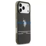 US Polo DH and Bottom Stripe Logo MagSafe tok iPhone 17 Pro Max készülékhez fekete
