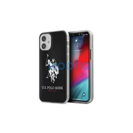   US Polo USHCP12STPUHRBK iPhone 12 mini készülékhez tok 5,4" Shiny Big Logo fekete