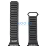 Apple Watch 40/41/42mm készülékhez Audi Logo valódi bőr mágneses gyűrűs óraszíj fekete