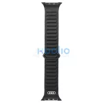 Audi Logo valódi bőr mágneses gyűrű szíj Apple Watch készülékhez 44/45/46/49mm fekete