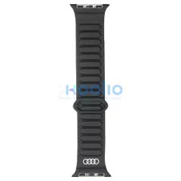   Audi Logo műbőr mágneses gyűrűs óraszíj Apple Watch 40/41/42mm készülékhez fekete