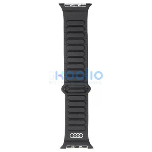 Audi Logo műbőr mágneses gyűrűs óraszíj Apple Watch 40/41/42mm készülékhez fekete