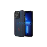 US Polo USHCP14LPFAV iPhone 14 Pro 6,1 készülékhez tok Leather Stitch tengerészkék
