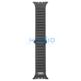   Audi Logo műbőr mágneses gyűrű szíj Apple Watch készülékhez 44/45/46/49mm fekete