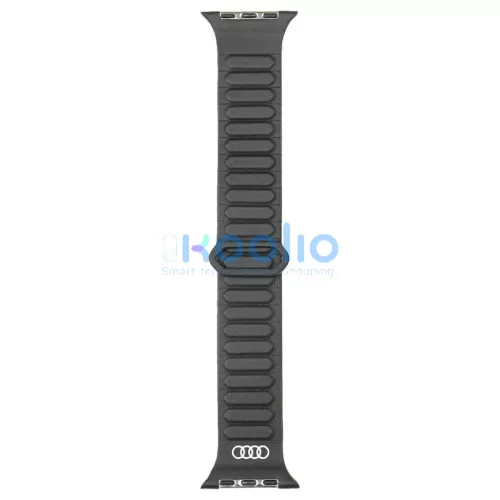 Audi Logo műbőr mágneses gyűrű szíj Apple Watch készülékhez 44/45/46/49mm fekete