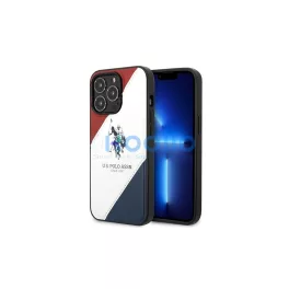   US Polo USHCP14LPSO3 iPhone 14 Pro 6,1 készülékhez tok Tricolor Embossed fehér