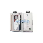 US Polo USHCP14LPSO3 iPhone 14 Pro 6,1 készülékhez tok Tricolor Embossed fehér